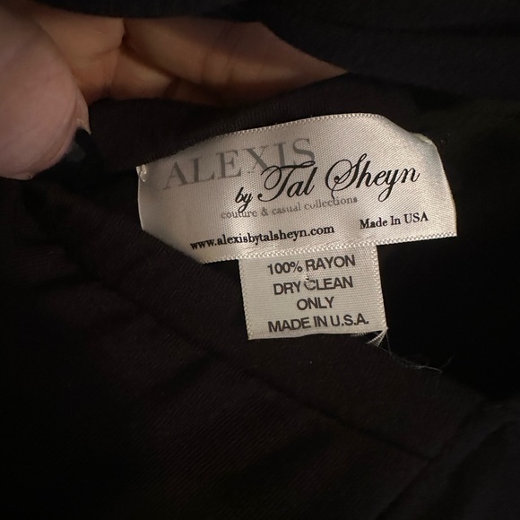 Alexis by Tal Sheyn Couture Strapless Black Maxi Dress A-Line Long Tie Dress USA - Picture 9 of 12